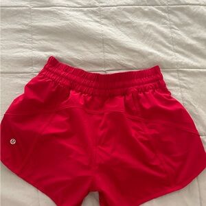Size 6 red lululemon shorts
